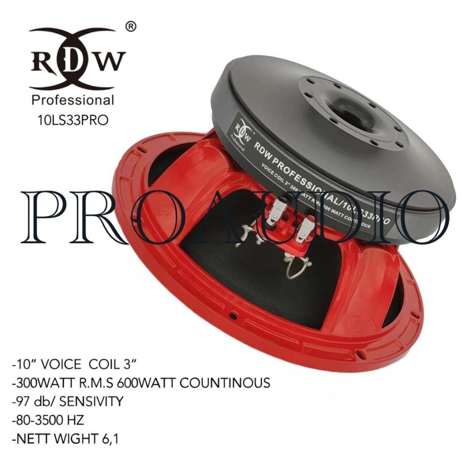 Speaker Komponen RDW 10 LS 33 Pro / 10LS33Pro / 33Pro - 10 Inch Ori