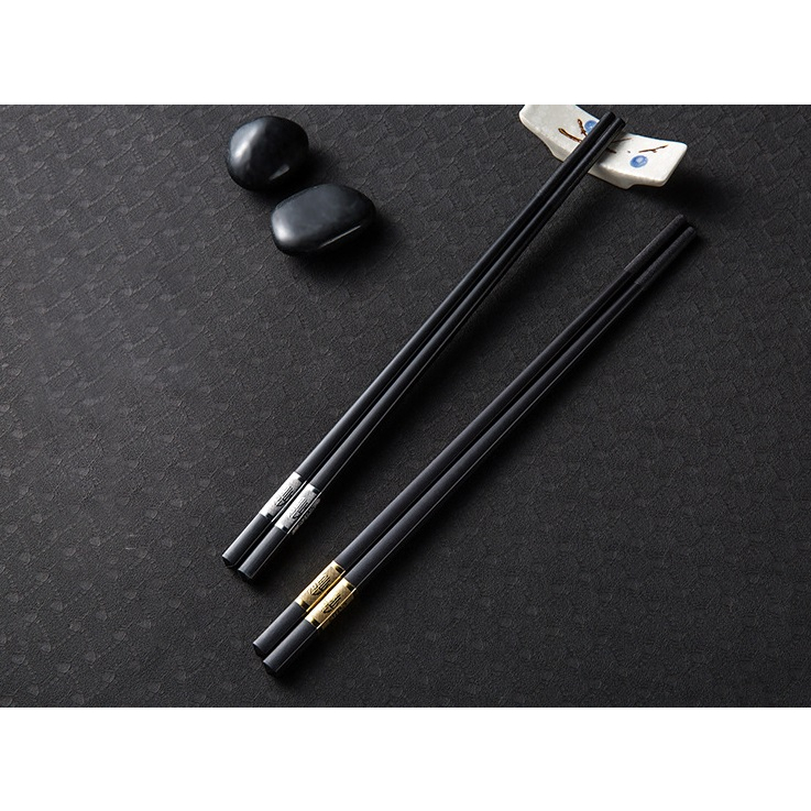 CAMPURAN Sumpit Makan Sepsang 2pcs / Sumpit Hitam Elegan Anti Panas Anti Lengket / Chopsticks / Sumpit Stainlees anti karat / Sumpit Kayu bambu / Sumpit Melamine