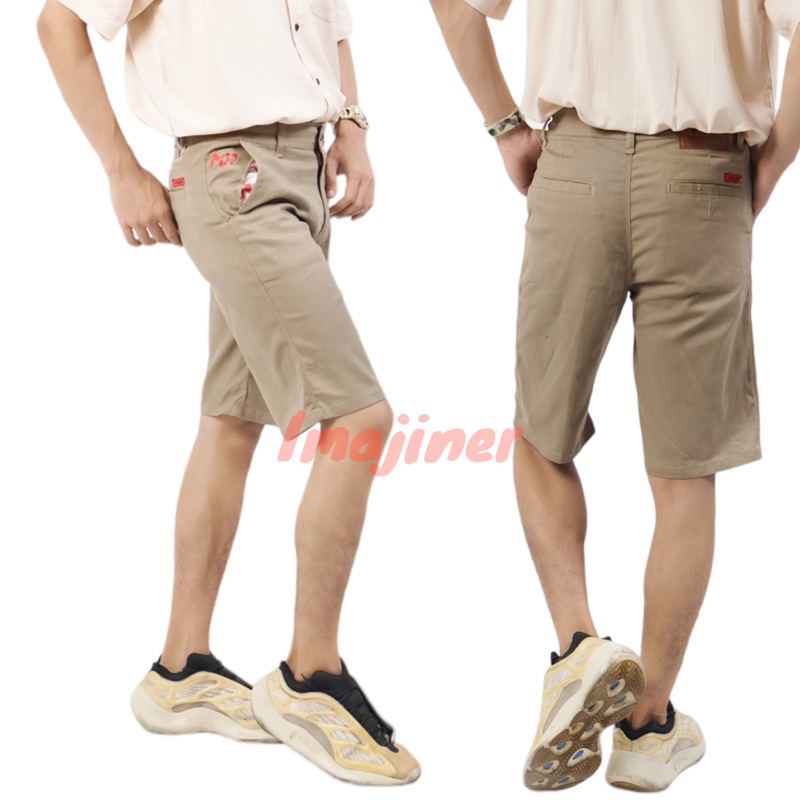 Celana Pendek Pria Dewasa Polos Distro Chinos Santai Bahan strech Nyaman Dipakai full accesories