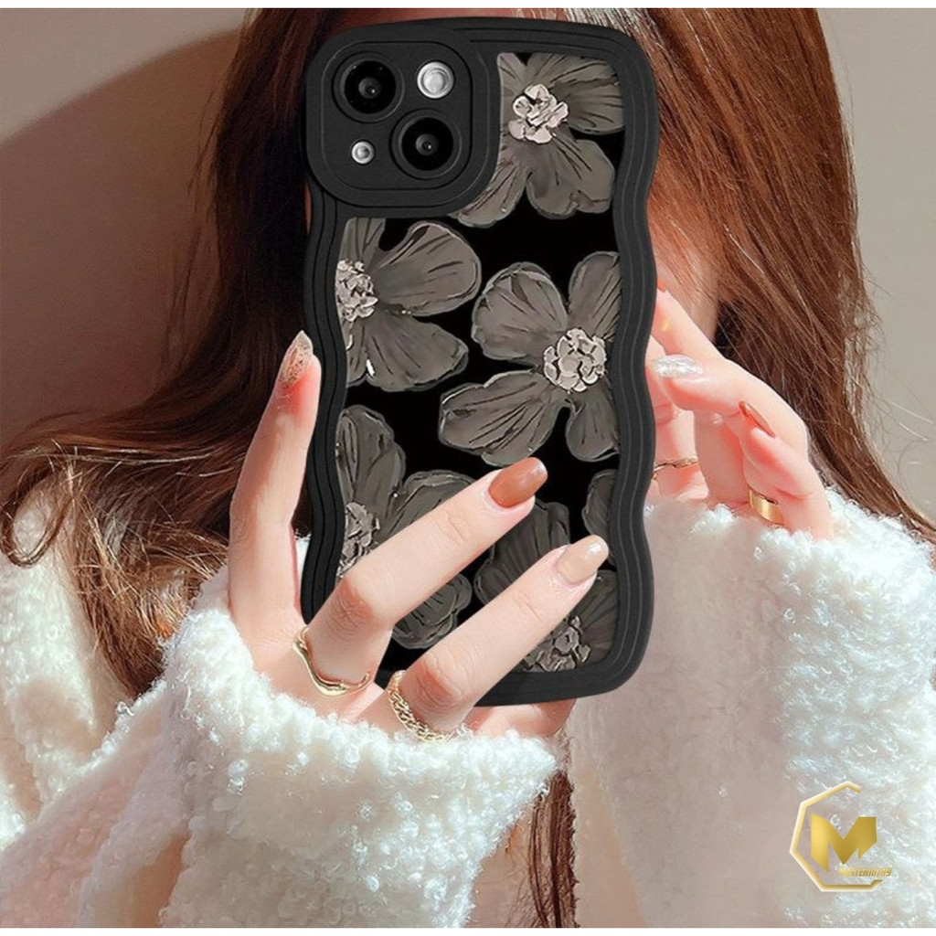 SS820 CASE SILIKON CASING OIL PAINTING FLOWER FOR IPHONE 6 6S 7 8 7+ 8+ X XS XR XS MAX 11 12 13 14 PRO MAX MA4465