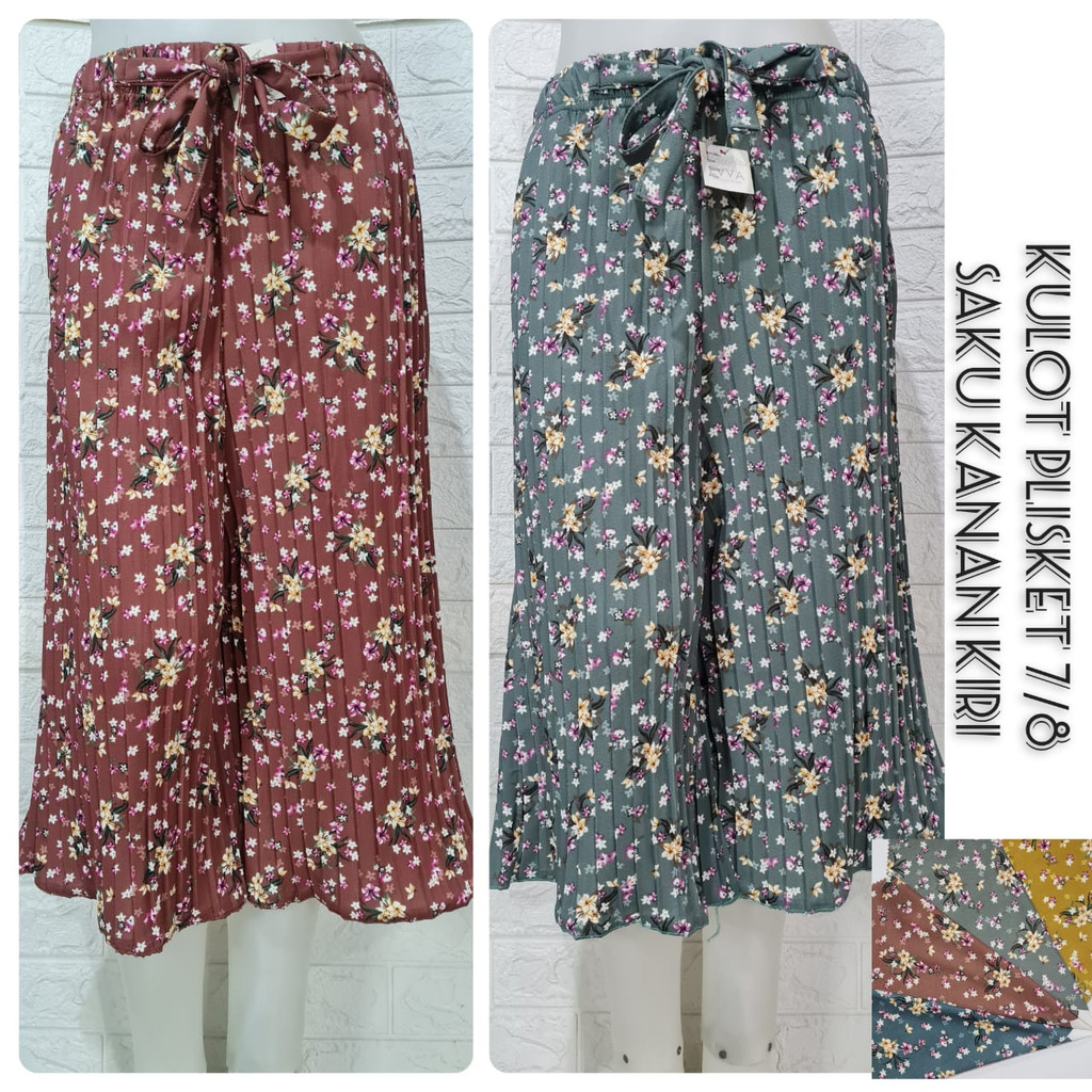 Sinayah - celana kulot wanita 7/8 motif bunga melati / celana kulot wanita BB 40-85 KG bahan voxy