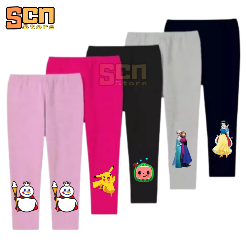 Legging anak motif karakter usia bayi-7 tahun bahan kaos katun