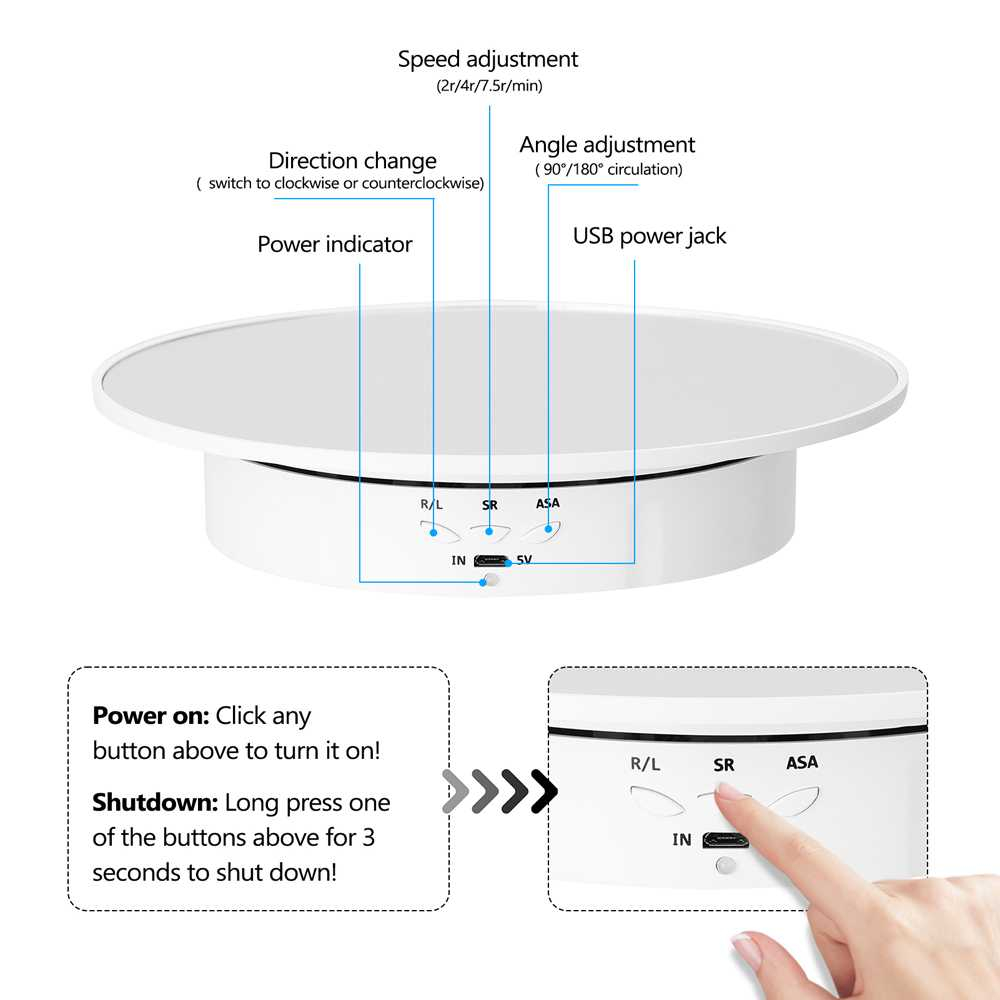 Alas Putar Fotografi Suede Rotating 360 Turntable 20cm Perlengkapan Foto Poduk Portable Kuat Aman Berkualitas