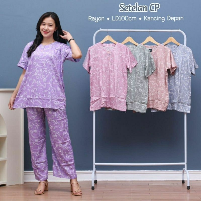 Daster setelan celana panjang busui