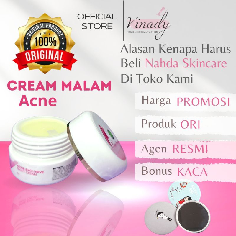 Nahda skincare ECER cream malam/Nahda Skincare Night Cream/Cream Malam 100% Original/Cream Malam acn