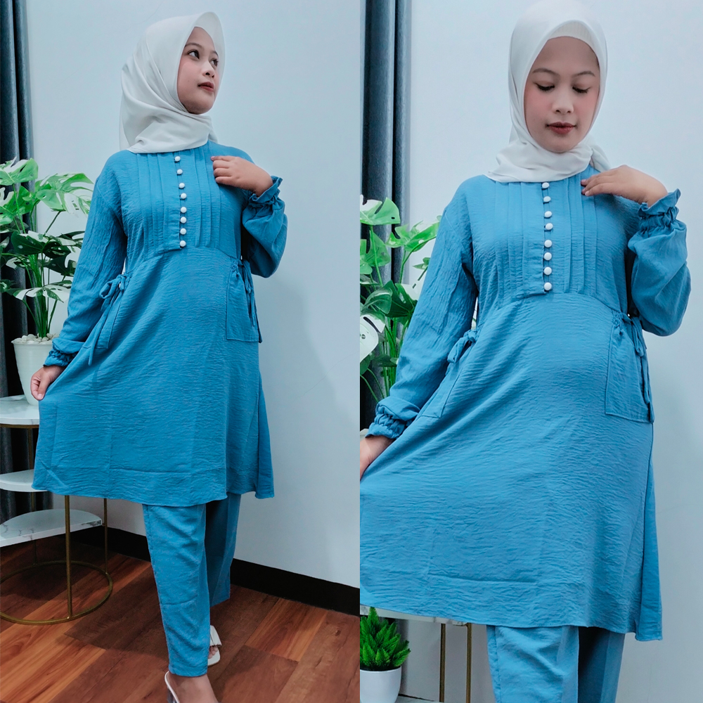 INARA SET CRINGKLE TUNIK + CELANA