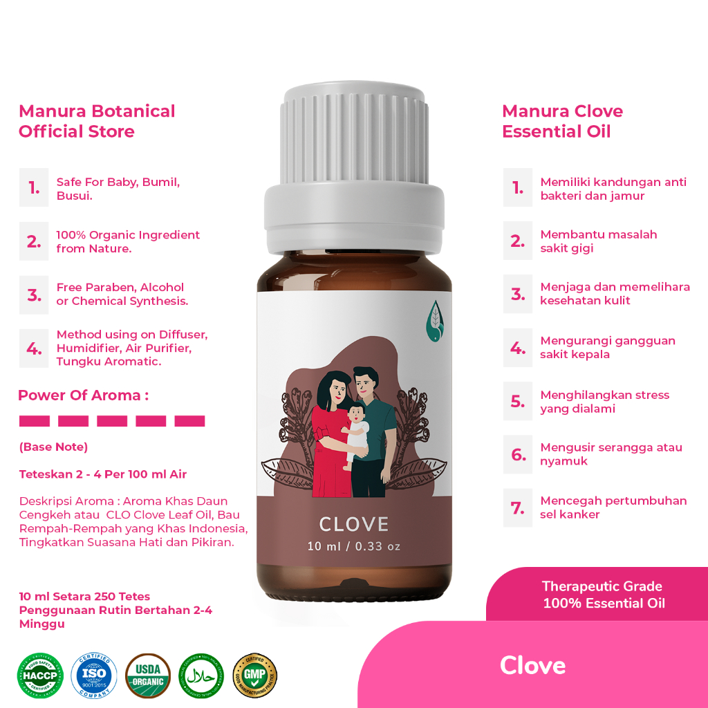 Manura Clove Minyak Cengkeh Indonesia Therapeutic Grade