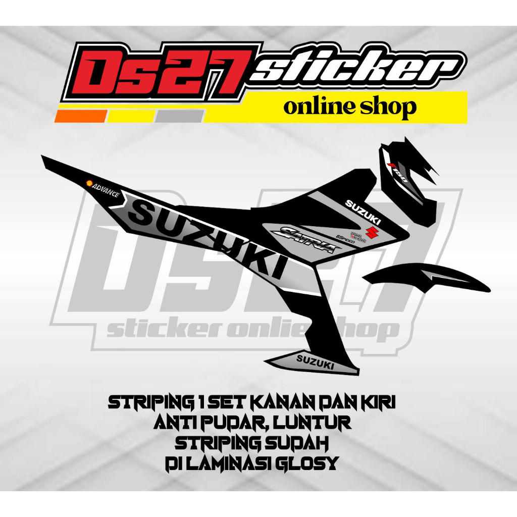 STRIPING STICKER LIS BODI MOTOR VARIASI SATRIA FU INJEKSI