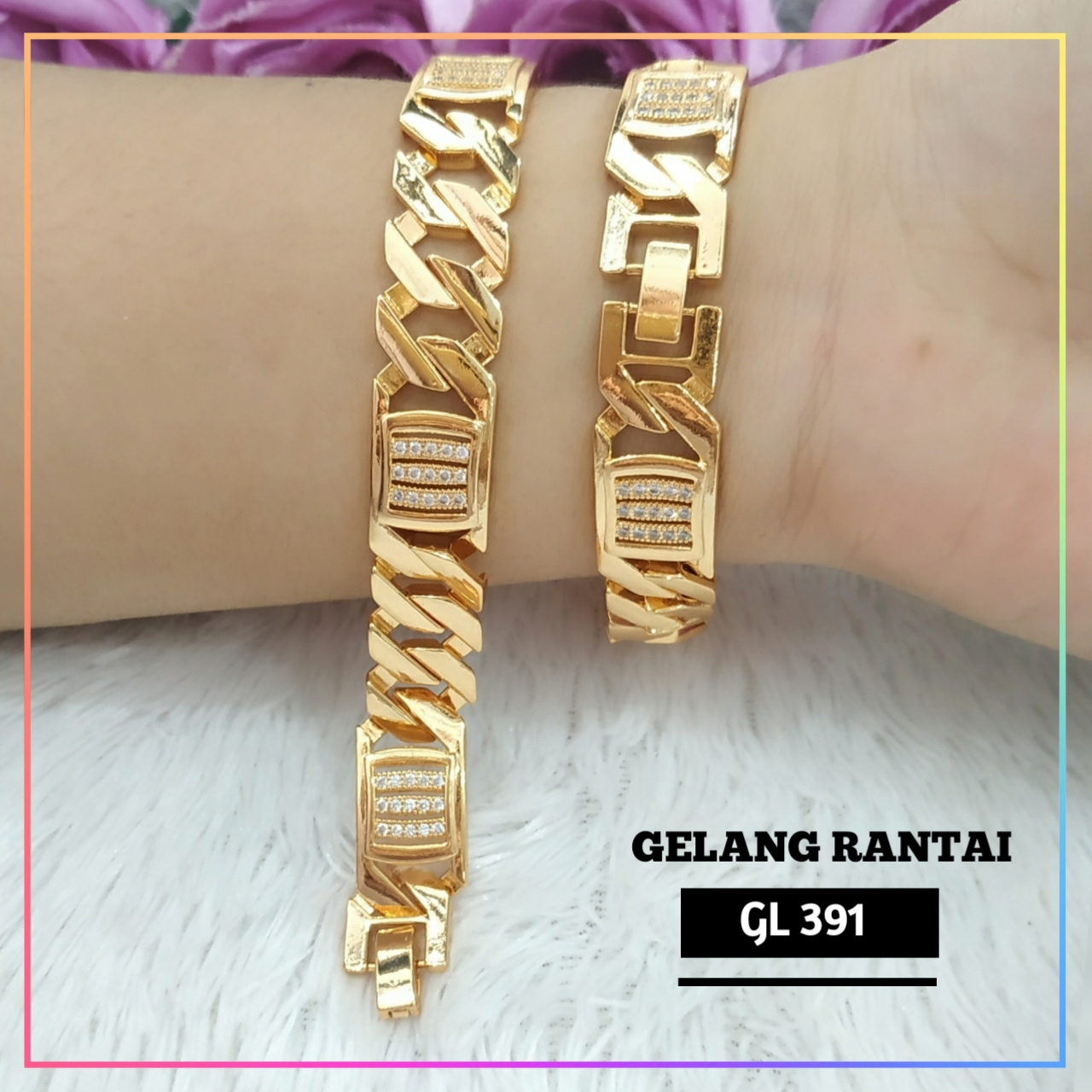 Gelang xuping gelang dewasa rantai besar kombi perhiasan lapis emas gold GL 391
