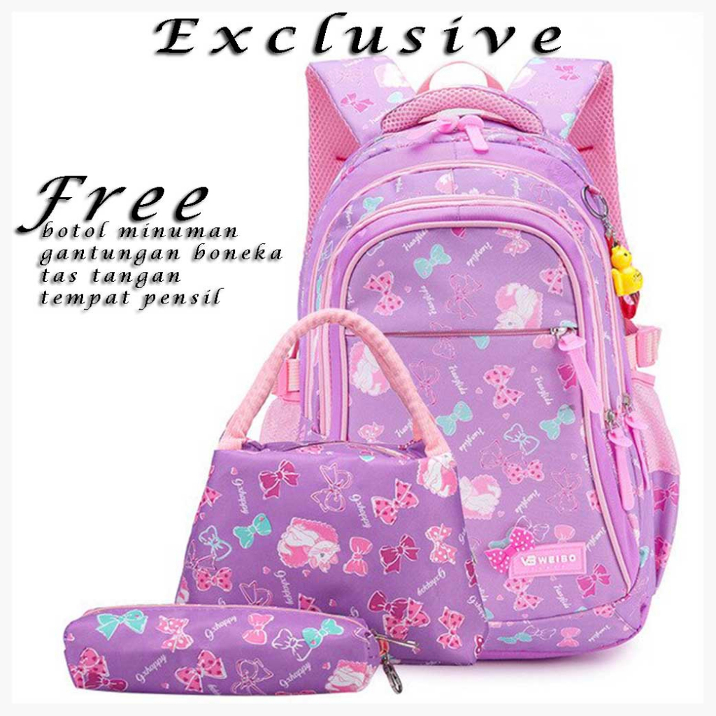 Polo Trands Liscio SE 12619 Tas Ransel Sekolah Anak Tas Travelling gratis botol dan boneka
