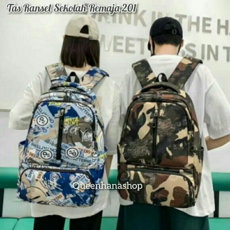 New Tas Ransel Sekolah Remaja Motif Kekinian