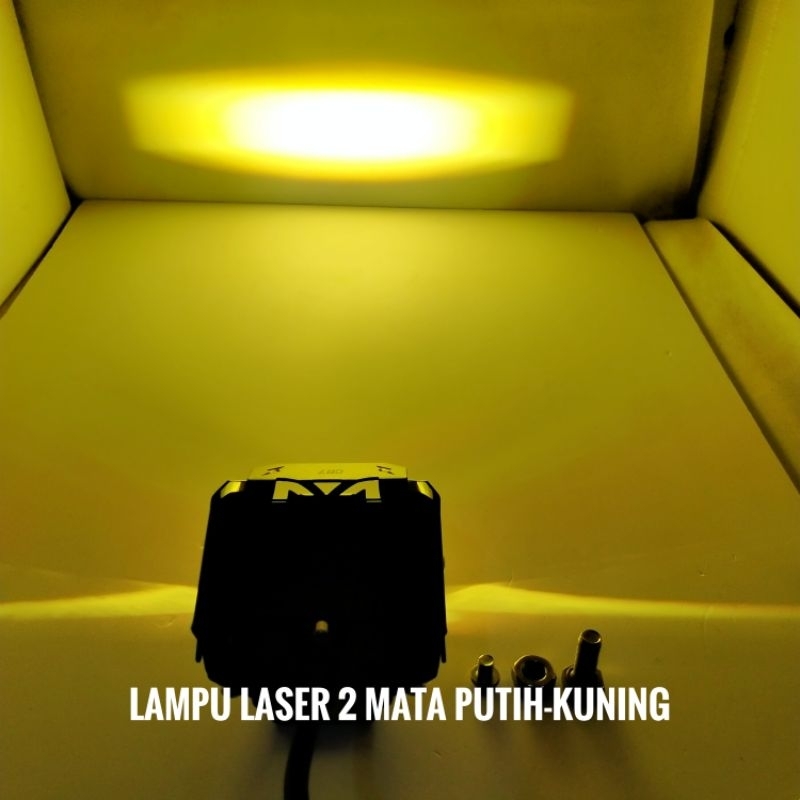 LAMPU SOROT LASER LED MINI LASER 3in1 flash DRL / lampu tembak cree mini putih kuning white yellow drl kedip