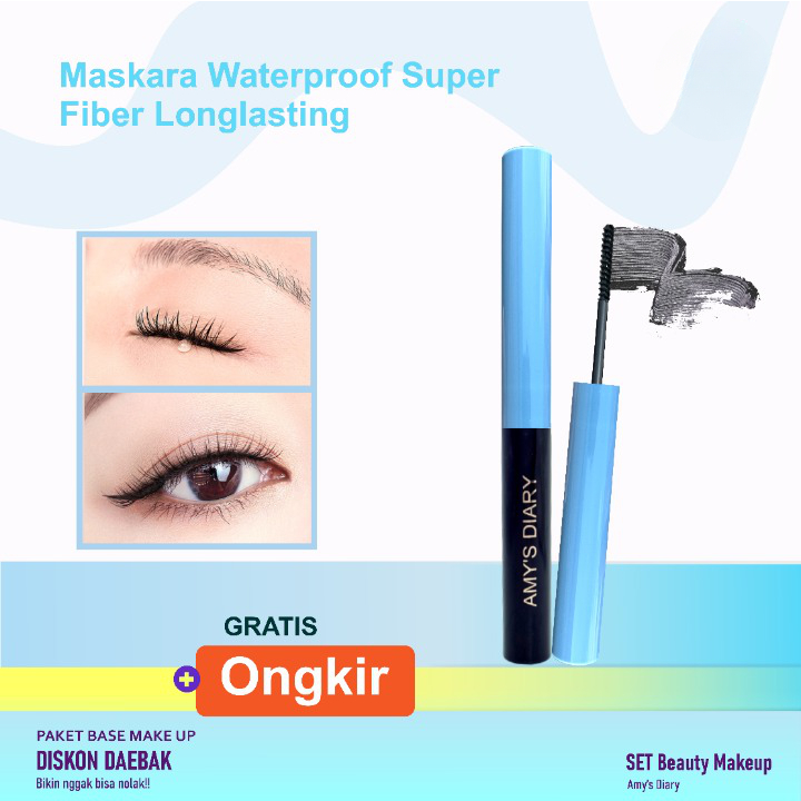 [PAKET HEMAT] Eyes Set Makeup Special Blue Series Maskara Eyeliner Penjepit Bulu Mata 3 In 1