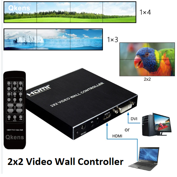 Video Wall Controller 2X2 HDMI DVI High Resolution
