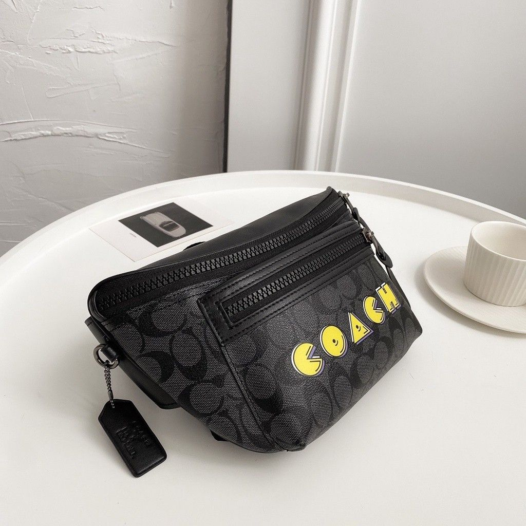 Coach Rivington Belt Man waistbag Bag Signature Canvas With Rexy Tas pinggsng pria F78777 F69303 75591 F75761 F69305 F640345