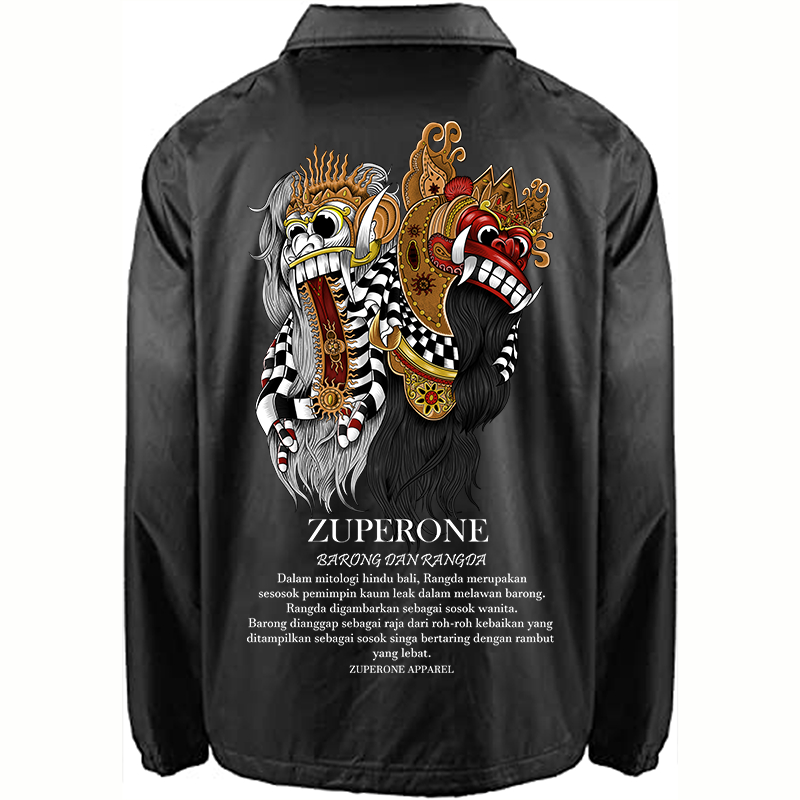 JACKET COACH BARONG RANGDA BALI INDONESIAN CULTURE  BUDAYA JAKET WINDBREAKER