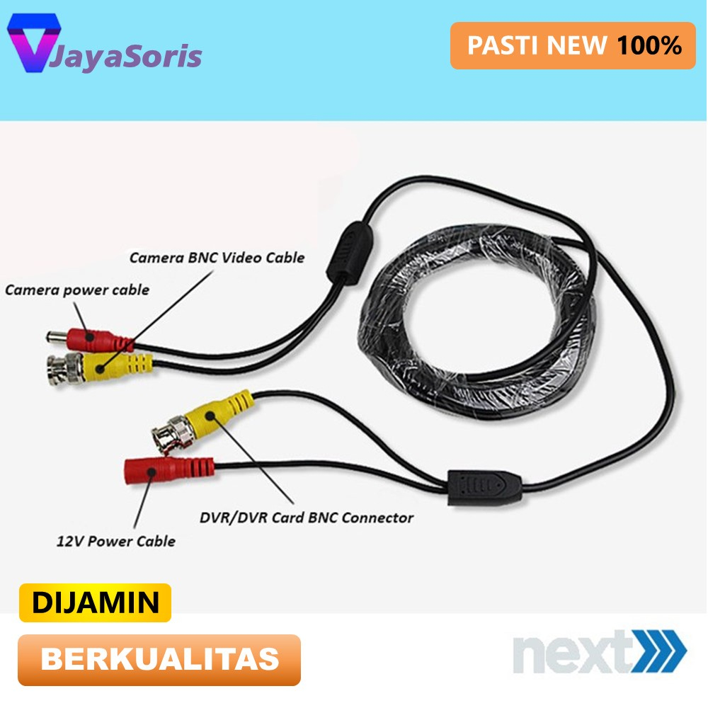 KABEL CCTV 10 METER OUTDOOR PLUS POWER BNC PERLENGKAPAN AKSESORIS CCTV VIDEO PLUG AND PLAY PANJANG JS27