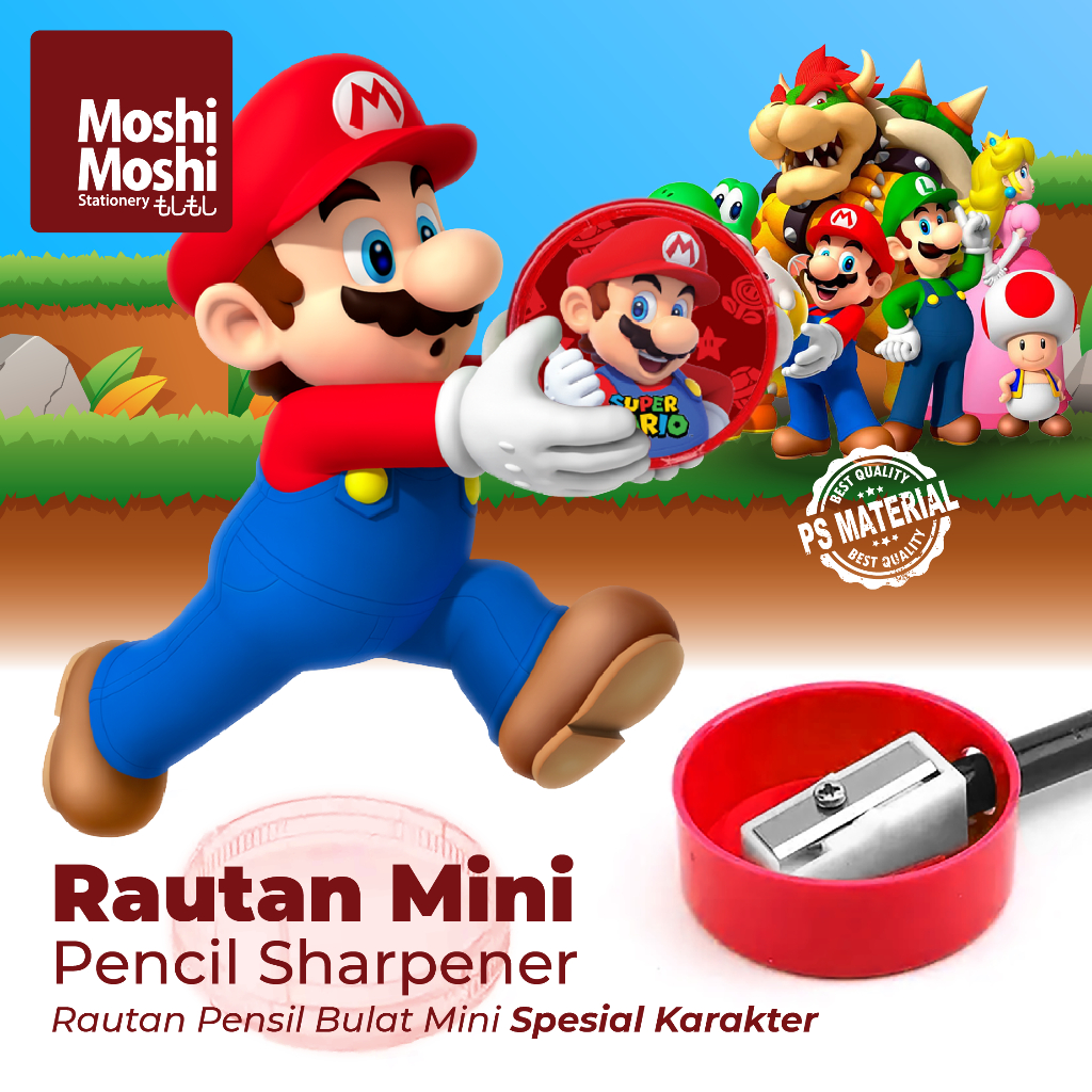 

Rautan Bulat Mini Karakter Moshi Alat Tulis Penajam Pensil Sharpener