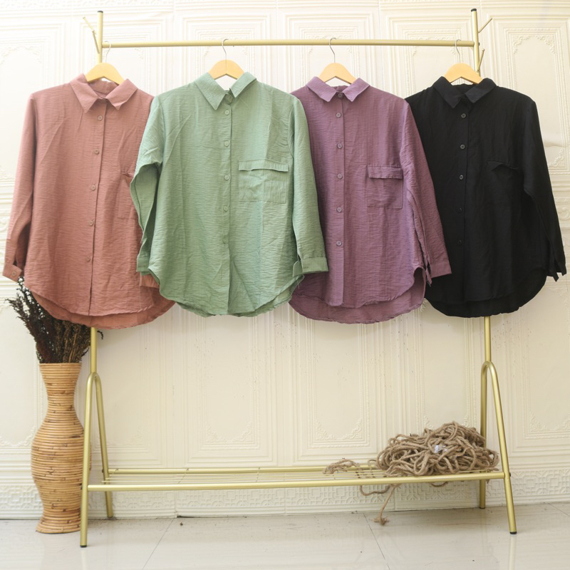 ATASAN KEMAJA POLO LINEN SAKU CASUAL FULL &quot;KANCING “