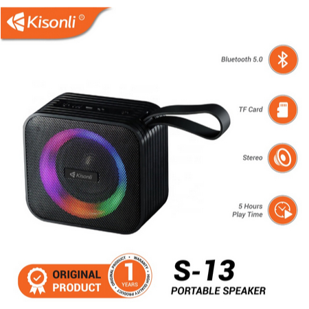 KISONLI Speaker S13 Bluetooth 5.0 8W RGB Light Rhyme Garansi Resmi 1 thn