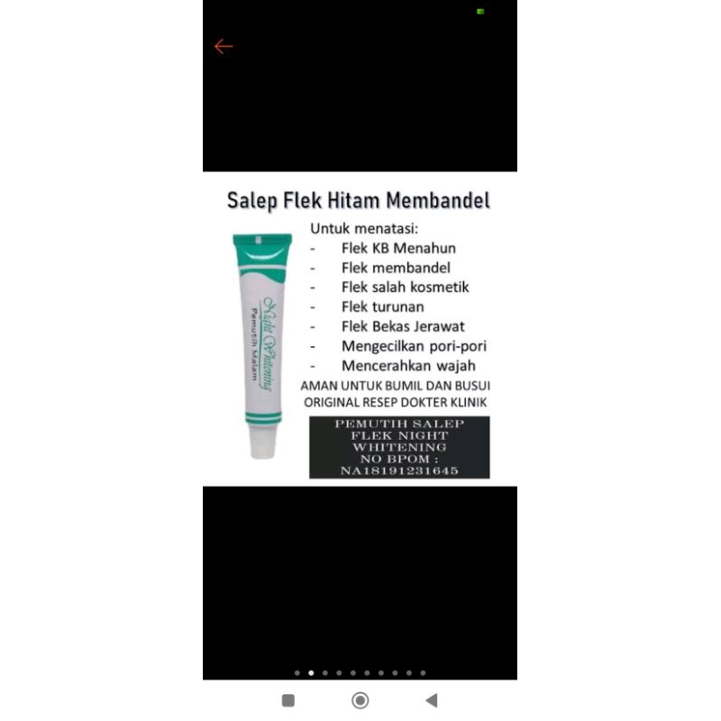 LIS SKINCARE NIGHT WHITENING/SALEP PENGHILANG FLEK HITAM