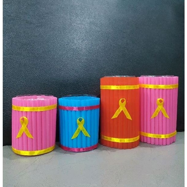 prakarya tempat pensil dari botol bekas dan sedotan - prakarya botol bekas - kerajinan tangan - prak