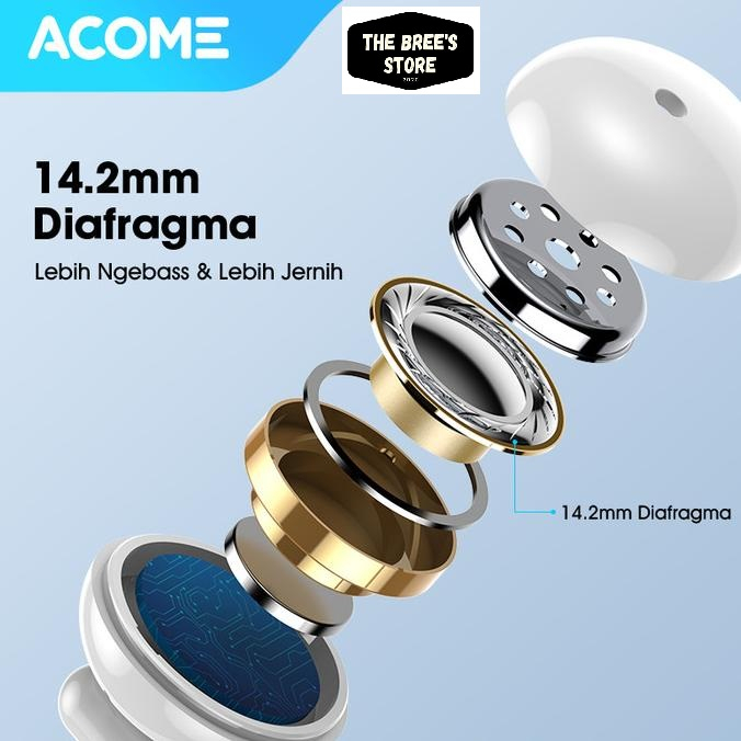 Acome Wired Earphone Semi In Ear Headset Bass Garansi Resmi 1 thn AW06 HIGH QUALITY