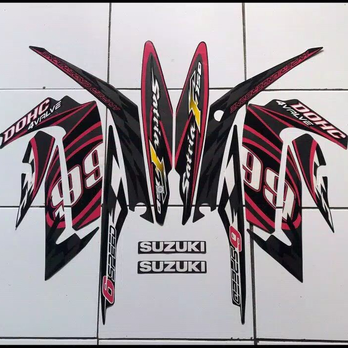 striping stiker satria fu 2012 barong hitam pink full bodi
