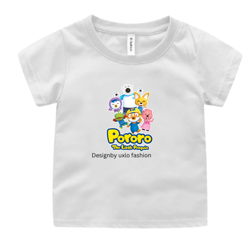 Baju Kaos Oblong Anak Laki-Laki Dan Perempuan Motif Kartun Pororo Umur 2-9 Tahun Uxlo Fashion