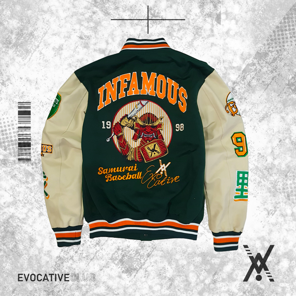 VARSITY JACKET - Infamous (bottle green) | EVOCATIVECLUB