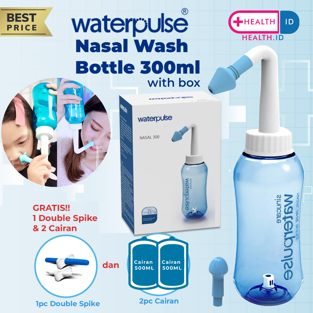 Paket Botol Cuci Hidung/ Nasal Wash Botle !!PROMO TERMURAH !! FREE CAIRAN GARAM STERIL 500ML 2PC  &amp; SPIKE