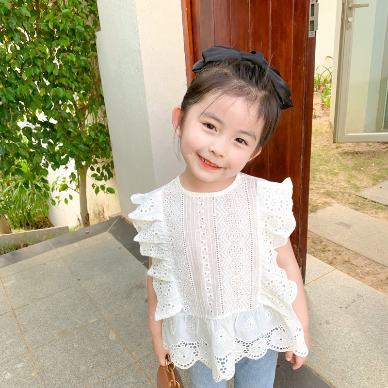 (2-8 TAHUN) Baju Putih Anak Perempuan Import | Atasan Blouse Putih Anak Perempuan Import