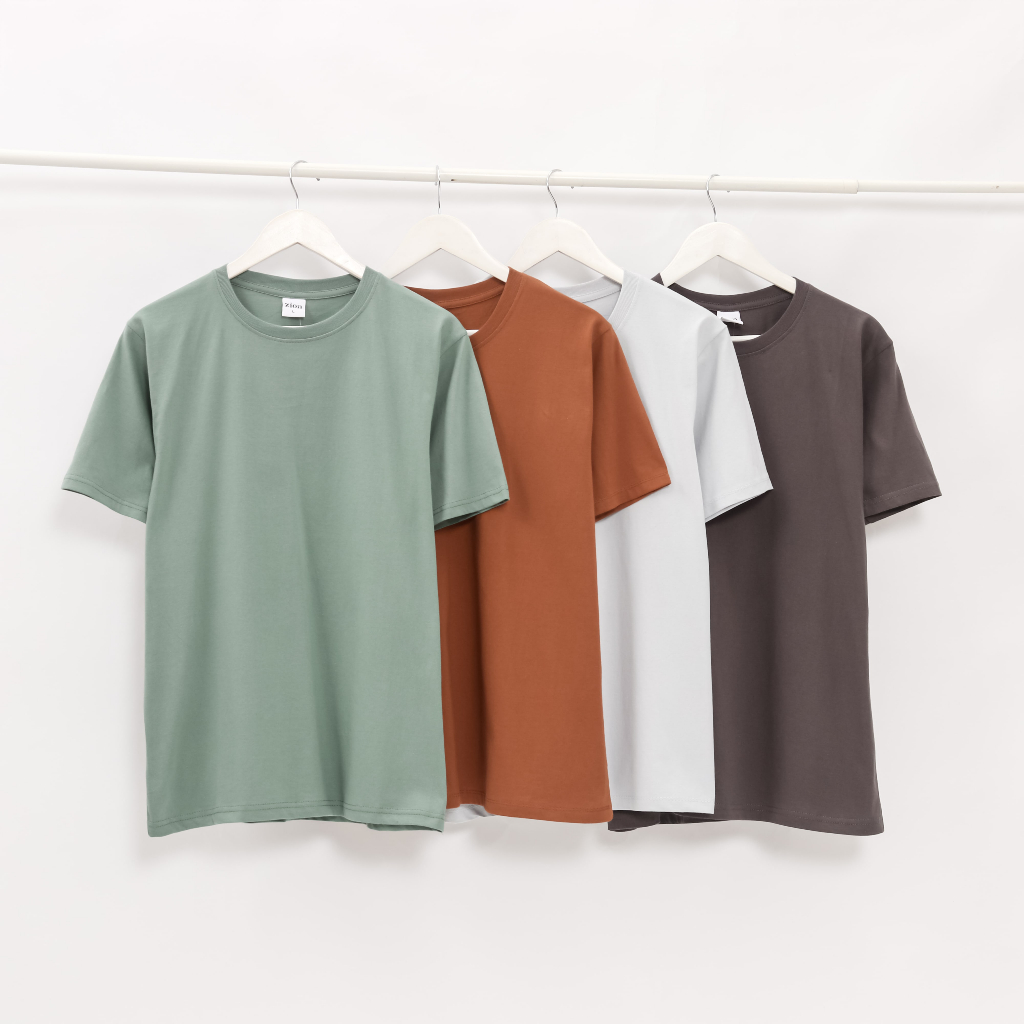 ZION Kaos Polos 100% Cotton Combed 24s Premium - Dark Grey, Mineral Green, Cinnamon, Palladian Blue