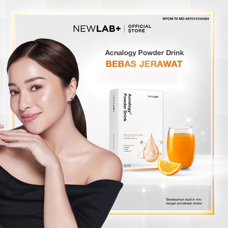 NEWLAB+ Acnalogy Powder Drink | Obat Minum Jerawat | Minuman Antioksidan | Penghilang Bekas Jerawat 