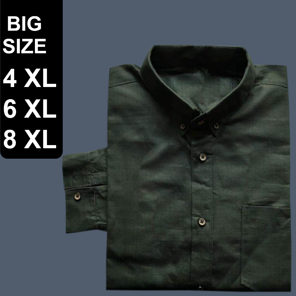 KEMEJA POLOS PANJANG JUMBO BIG SIZE 4 XL 6 XL 8 XL SIGARET KAHATEX IMPORT PREMIUM ORIGINAL TERBARU BERKUALITAS