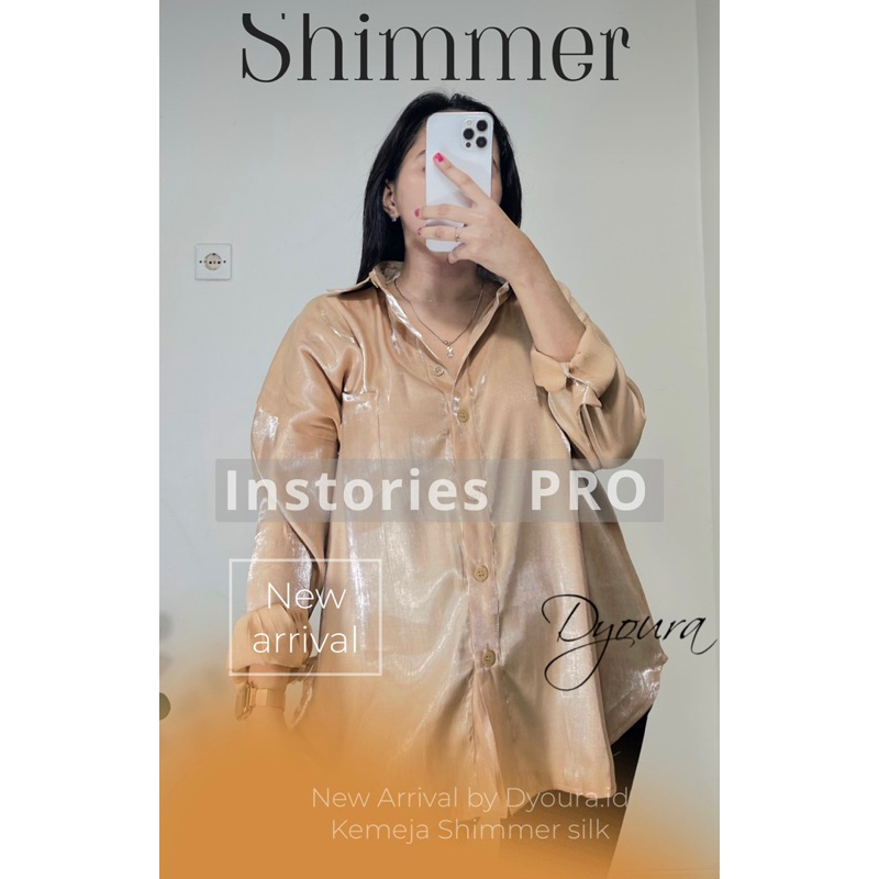 Shimmer shirt/ kemeja wanita/ kemeja satin lengan panjang