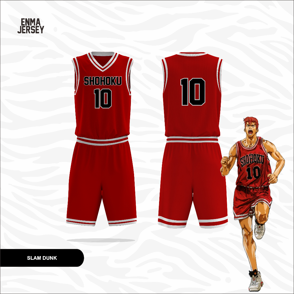 Jersey Slam Dunk - Tim SHOHOKU Full printing bisa request nomor
