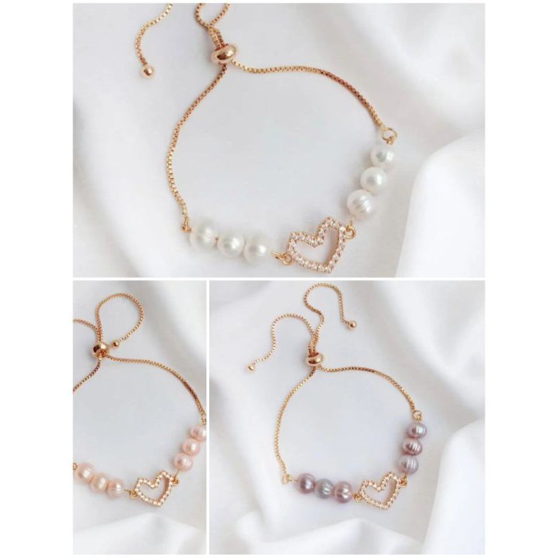 Gelang serut rhodium mutiara asli lombok || gelang serut mutiara