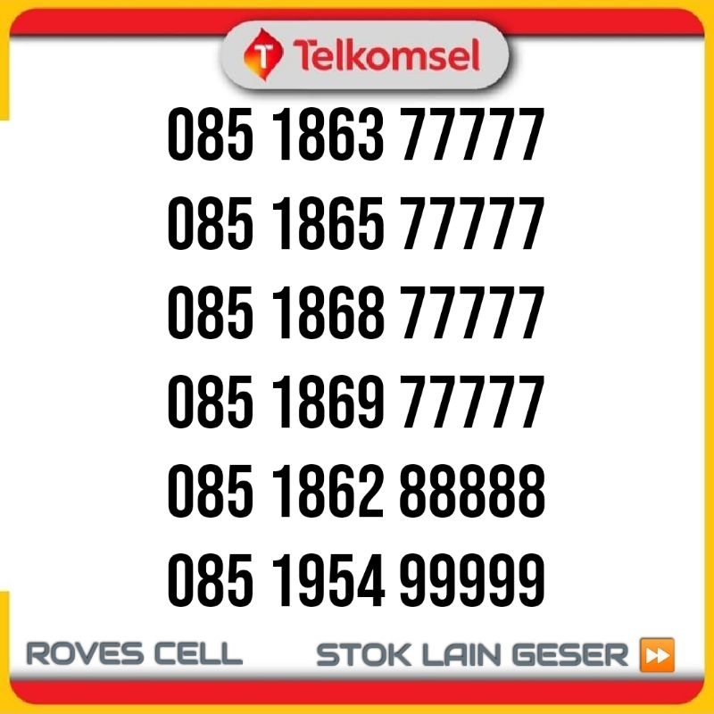 NOMOR CANTIK TELKOMSEL PRABAYAR 4G LTE SERI KWARTET 2222 3333 5555 6666 7777 8888 9999 PANCA 77777 88888 99999
