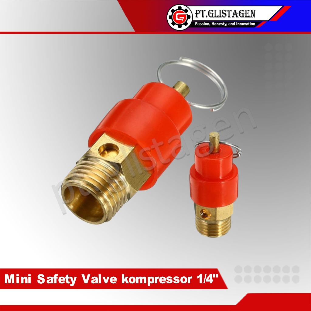 Mini Safety Valve Kompressor 1/4&quot;inch Pengaman Kompresor Drat 1/4&quot;inch