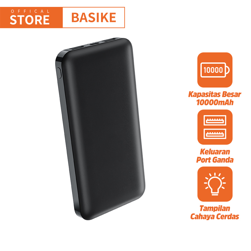 BASIKE Powerbank Fast Charging 10000 mAh Type C Dual USB LED Display Murah Lucu Mini Ori for iphone anker samsung