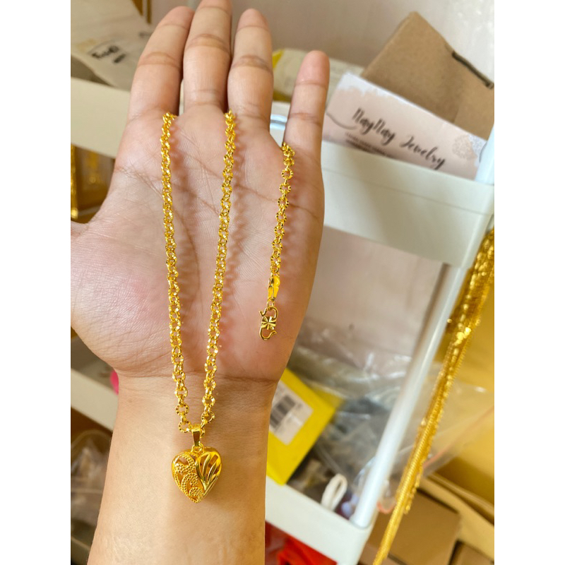 Klung 3 Suku 60 cm medan bunga lapis emas 24k