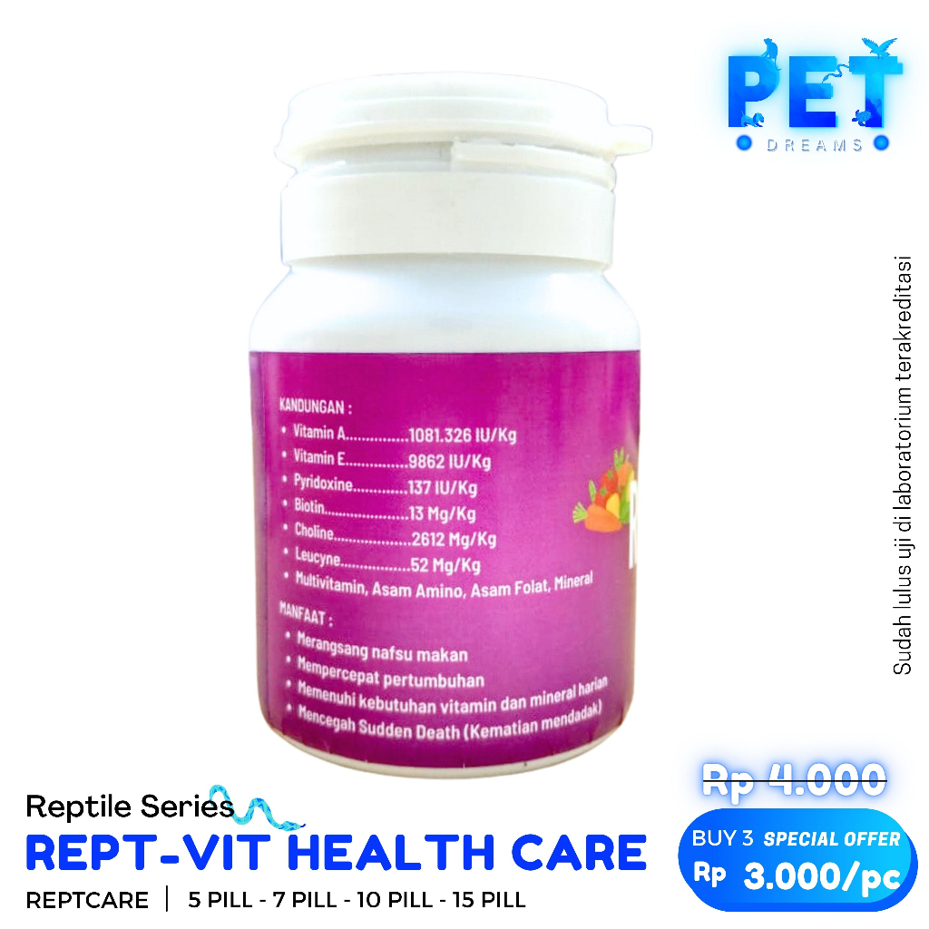 PROMO MRVET REPT VIT KAPSUL PENAMBAH NAFSU MAKAN REPTILE SULCATA