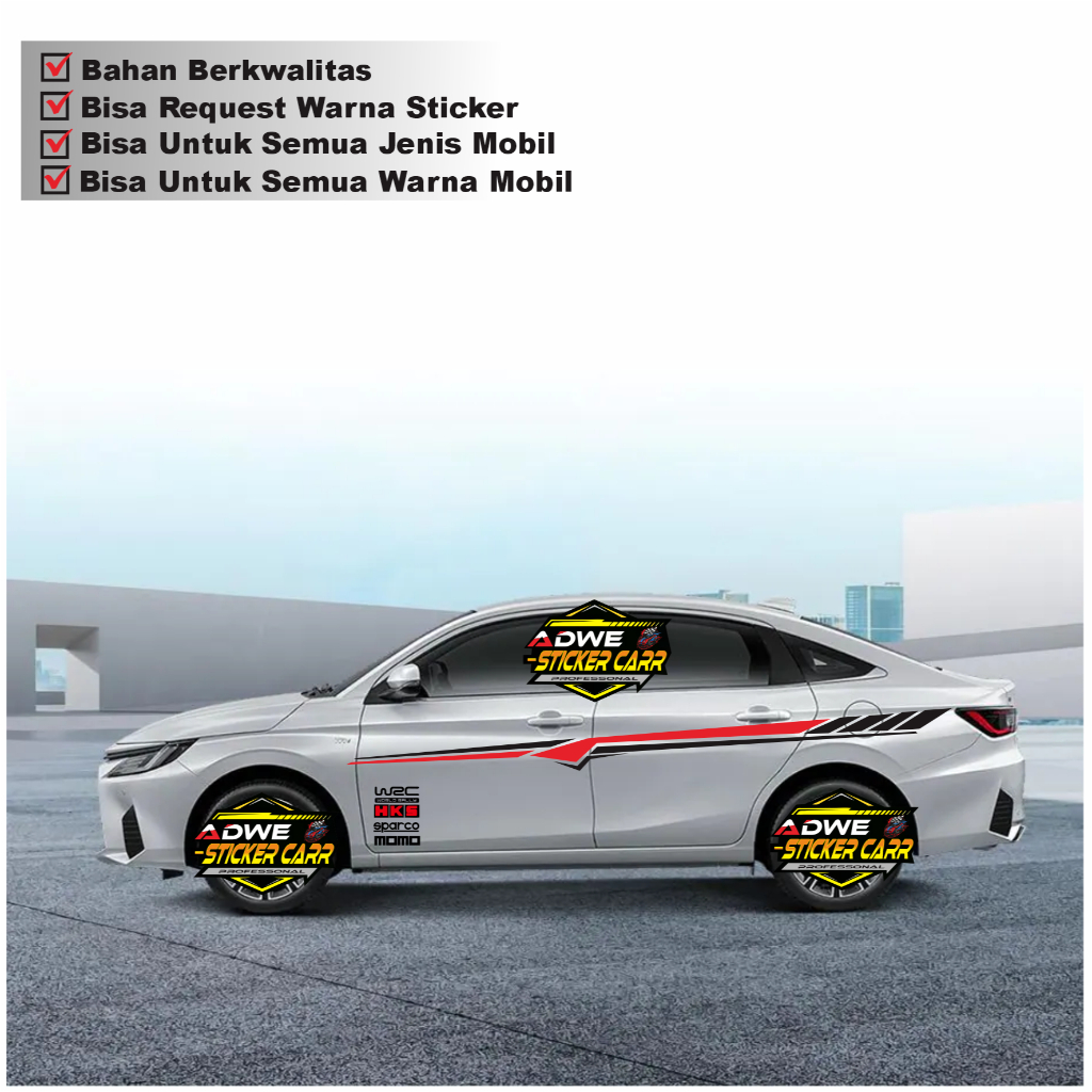 STICKER MOBIL TOYOTA SEDAN CIVIC VIOS CAMRY COROLLA