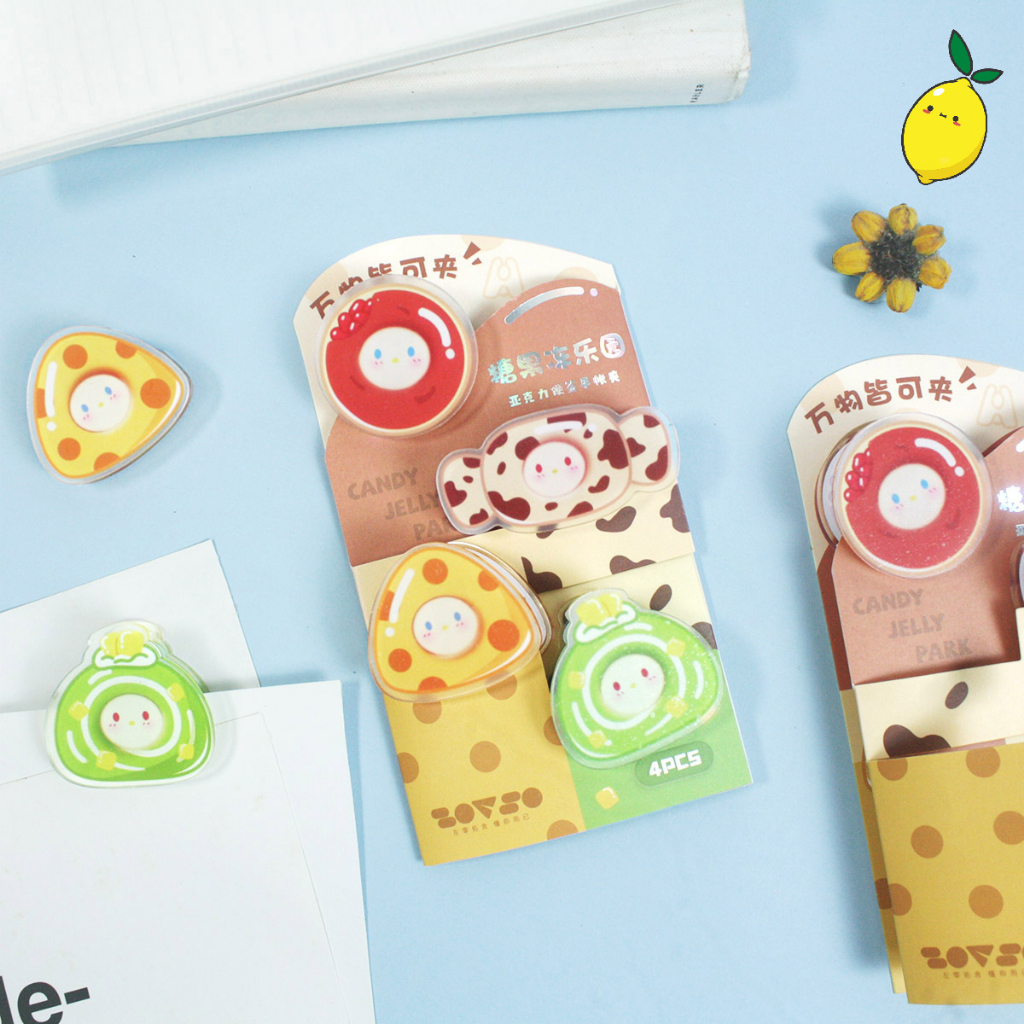 

Klip Kertas Candy Jelly Park Multipurpose Acrylic Clip Set 4pc