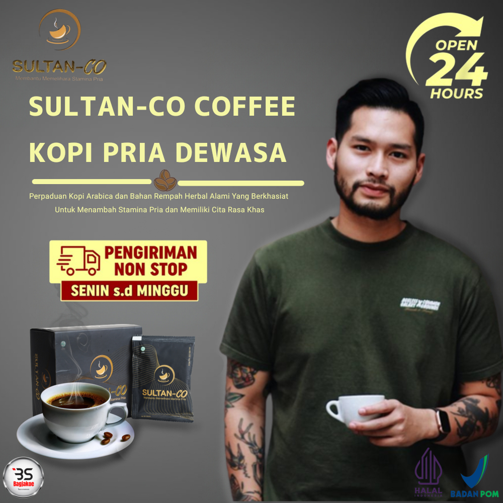 Kopi Kuat Pria Perkasa Tahan Lama SULTAN-CO Penambah Stamina Pria Dewasa, Pembesar Penambah Rangsang