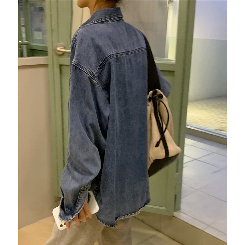 jaket jeans wanita kekinian/korean style lengan panjang import outer jaket terbaru jaket denim oversize