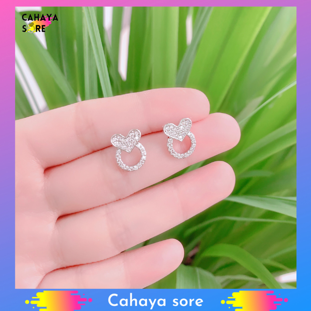 Anting Xuping Gold Silver Anting Dewasa Model Clip Giwang Love AD42