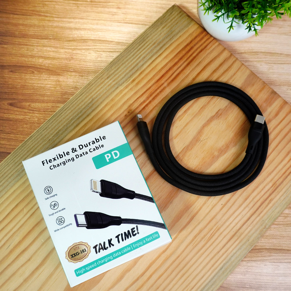 KABEL CHARGER C TO LIGHT NING KABEL TALKTIME XXG-161 C TO LIGHT NING KABEL FAST CHARGING TALKTIME