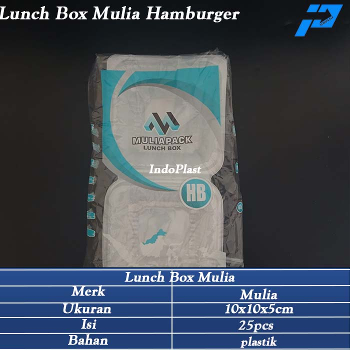 LunchBox/Tempat Makan/mika Plastik/lunch Box Mulia Hamburger
